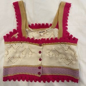 Crop crochet knit top-never worn! Size large